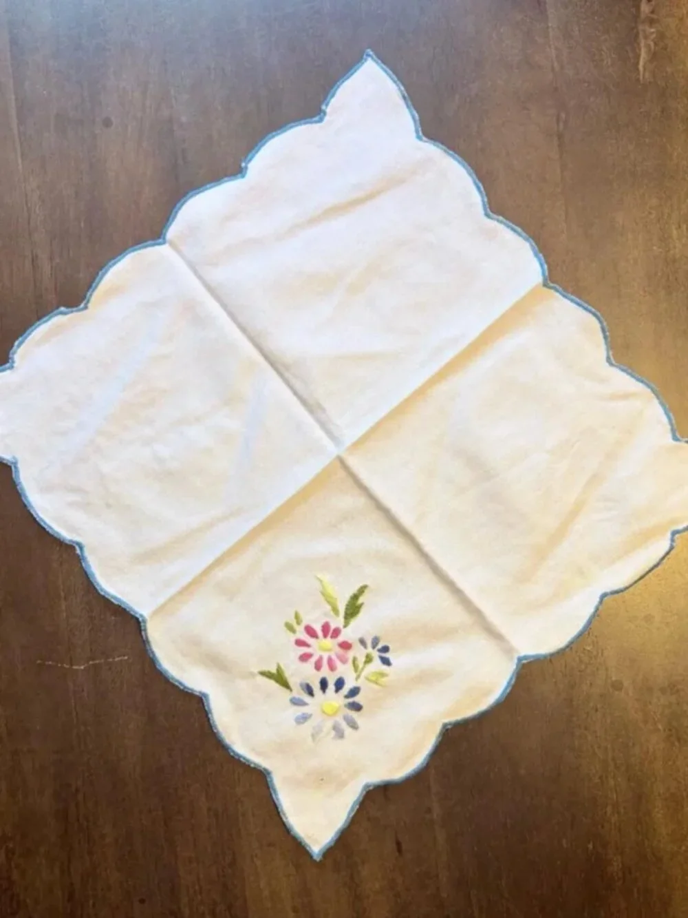 Vintage Embroidered Cotton Handkerchiefs